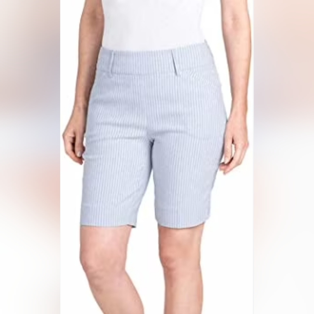 Hilary Radley Sky Blue Pinstripe Shorts - Picture 1 of 1